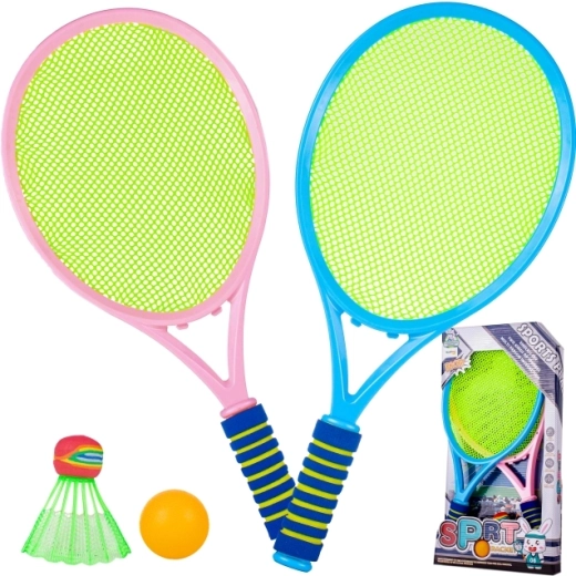 Sæt badmintonketsjere med bold 45 cm