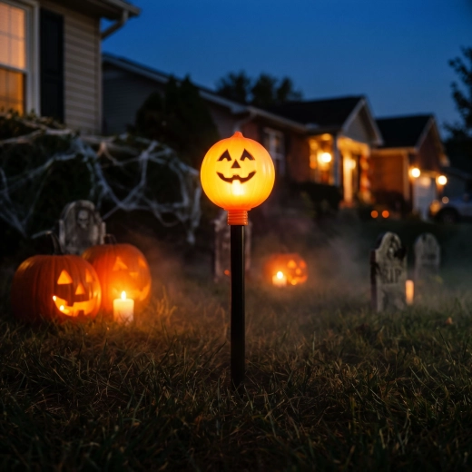 Halloween-jordlampe i græskarform med batteri