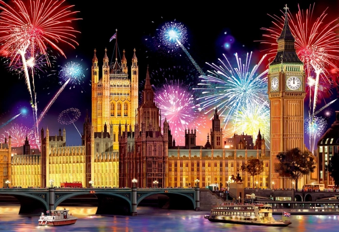 London om natten fyldt med farver