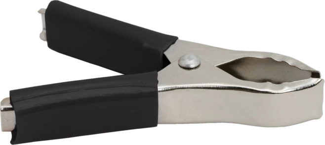 Ekstra stor krokodillenæb med sort PVC-isolering, 75 mm