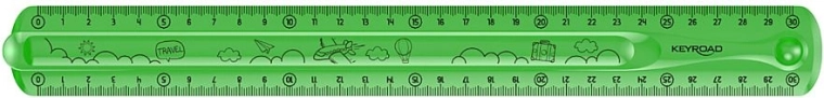 Lineal KEYROAD Flexi 30 cm grøn