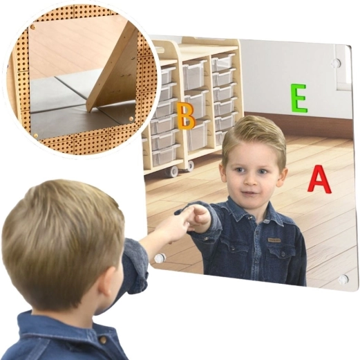 Masterkidz stort magnetisk spejl til STEM-tavler 60 × 60 cm