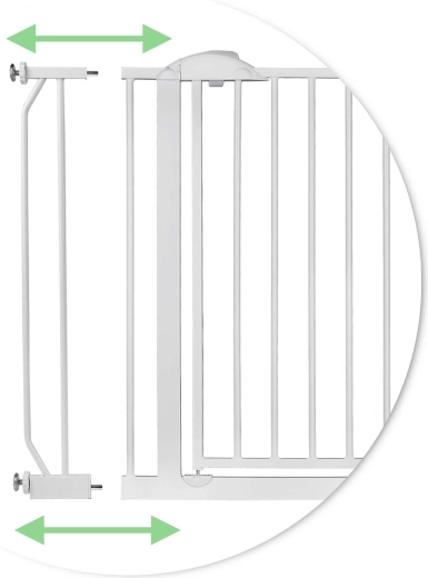 Bredde 75–105 cm med praktiske forlængere