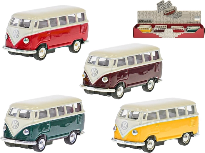 Kinsmart VW Classic bus 1962 metalmodel 1:64 med åbnende døre