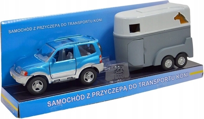 Jeep med hestetrailer