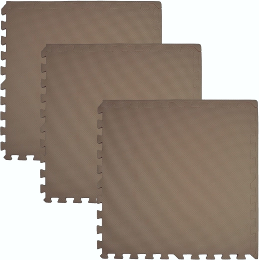 Skumgulvunderlag HUMBI 180 × 60, store vandtætte puslespil, sikkert, 3 stk., mørk beige cappuccino