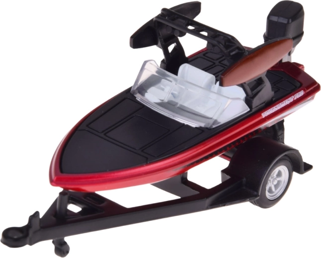 Detaljeret motorbåd med påhængsmotor