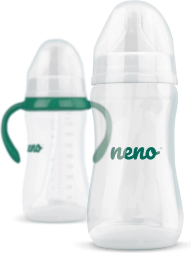 Neno sutteflaske til madning og selvstændig drikning med håndtag og antikoliksystem, 300 ml