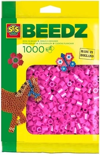 SES Creative strygeperler 1000 stk. neonrosa