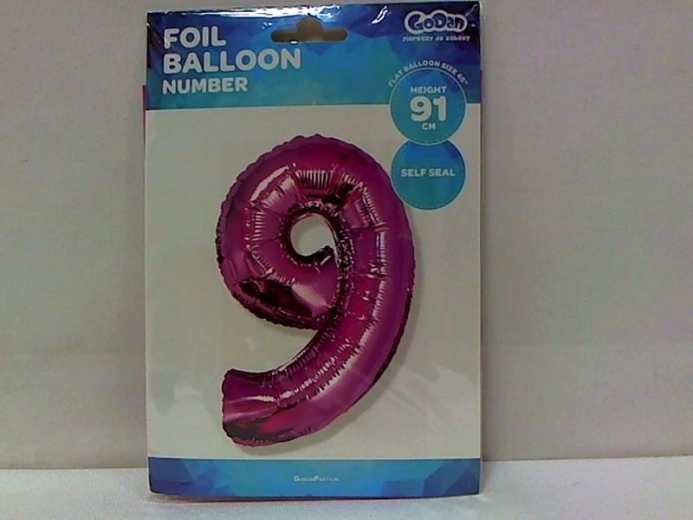 Folieballon tal 9 pink 92 cm