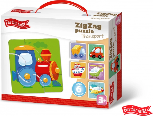 Far Far Land Puzzle ZigZag Trafikmotiv med 6 billeder