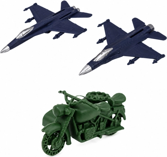 Fly og motorcykel til action på jorden og i luften