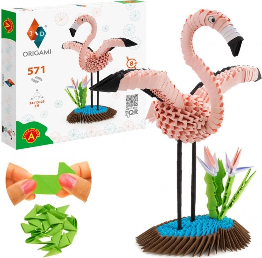 Alexander kreativt sæt origami 3D flamingo