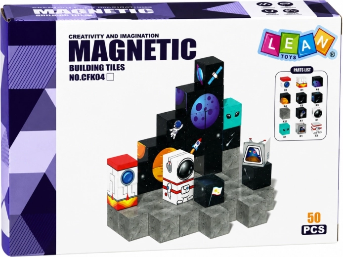 50 magnetiske klodser til 3D-byggeri