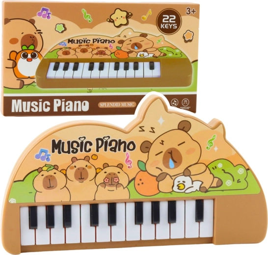 Mini børnepiano med capybara, 22 tangenter
