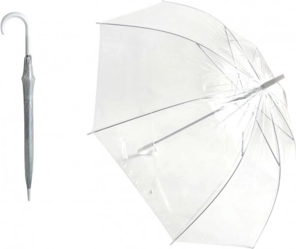 Gennemsigtig bryllupsparaply plast/metal 82 cm