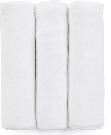 Bambus-musselinklude PETITE&MARS Moussy Total White 68 × 68 cm (3 stk)