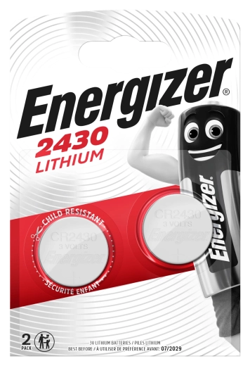 Energizer CR2430 lithium knapcellebatterier 3 V, pakke med 2 stk.