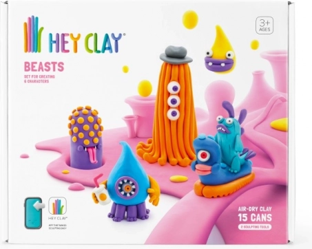 HEY CLAY modellervoks beasts – sæt med 15 bægre