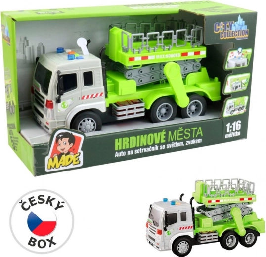 MaDe Auto med platform og svinghjul med lys og lyd