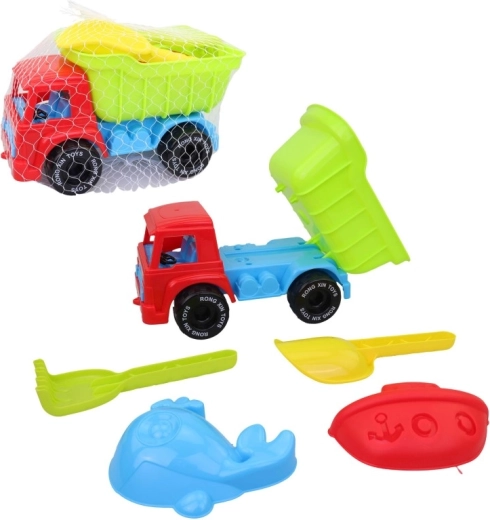 Plastsandsæt med lastbil, 5 dele