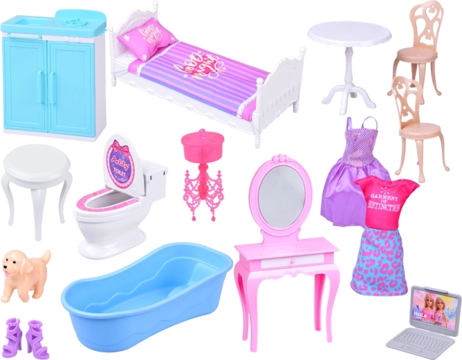 Kuffert med rigt tilbehør