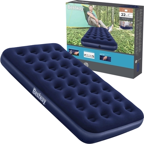 Oppustelig enkeltseng BESTWAY med velouroverflade