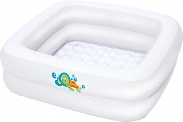 Bestway oppustelig babybadekar og pool 2-i-1 BABY STEP 1-2-3 (86 × 86 cm)