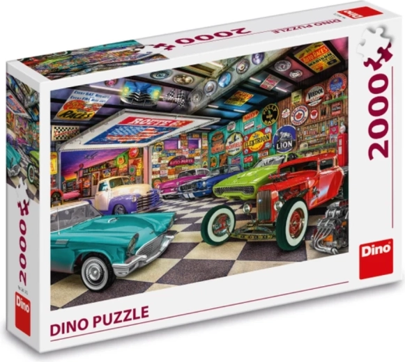 Retrogarage fuld af veteranbiler