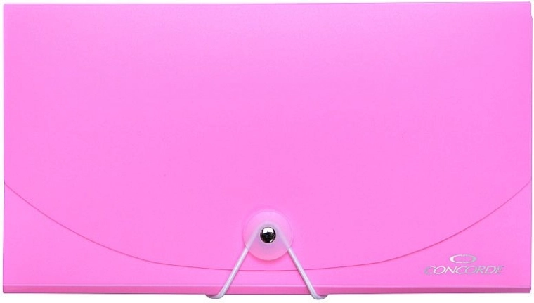 Dokumentmapper med elastik DL, 13 lommer, pastel-rosa