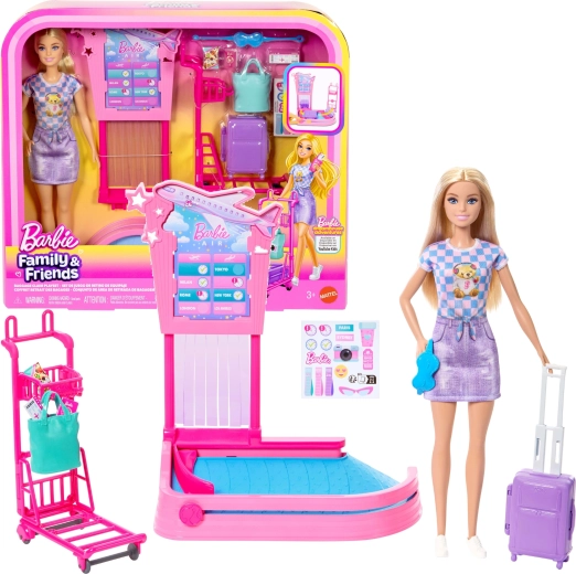Barbie lufthavn – check-in og bagageudlevering legesæt med dukke og tilbehør