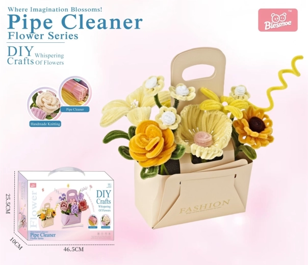 Kreativt DIY-sæt til børn til at lave en blomsterbuket