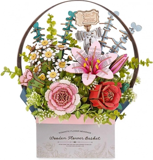 RoboTime 3D træpuslespil Blomsterkurv