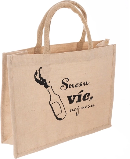 Jute-indkøbspose beige med teksten Snesu… 38 × 16 × 31 cm