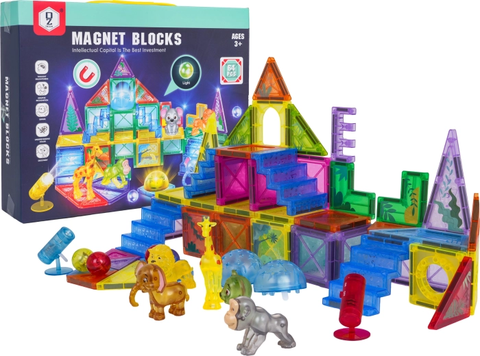Magnetisk byggesæt 3D ZOO, 64 dele