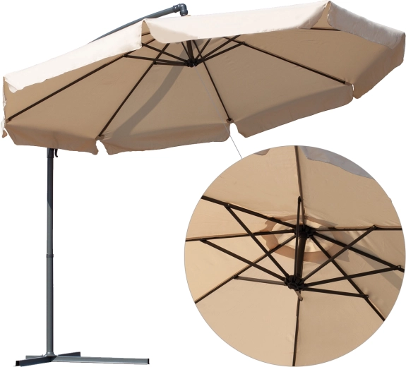 havesolparasol Solaro beige med overtræk