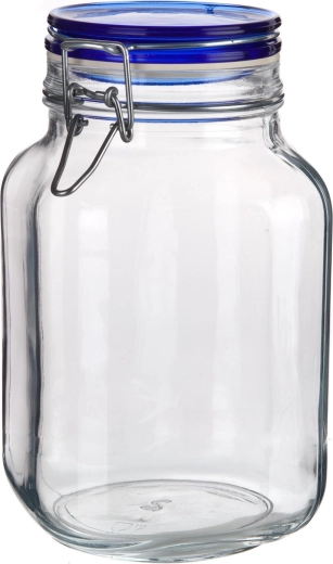 Hermetisk glasbeholder 2000 ml FIDO Blue med patentlukning