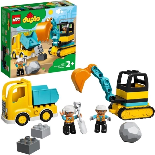 LEGO DUPLO lastbil og larvebåndsgravemaskine