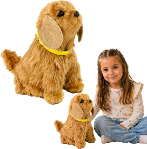 Interaktiv plyshund, cocker spaniel, der gør og logrer med halen