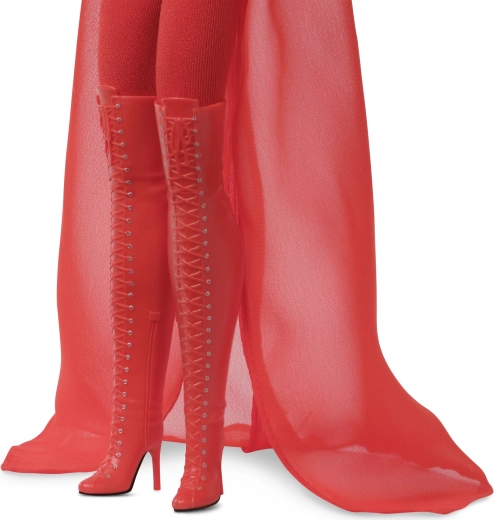 Overknee-støvler med snøring