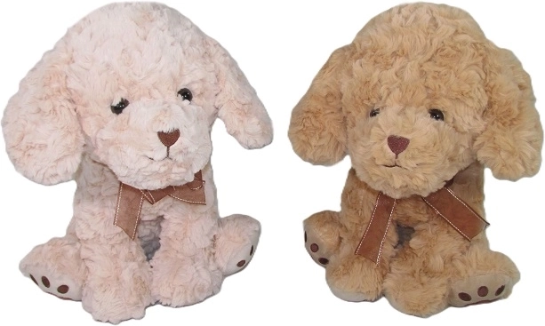 Plys-hund med sløjfe 20 cm