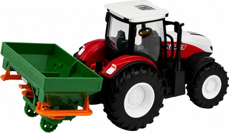 Realistisk traktor med såmaskine