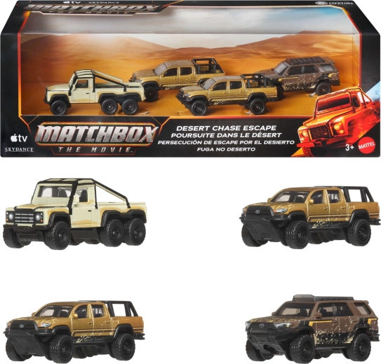 Matchbox The Movie Desert Chase Escape sæt med 4 køretøjer 1:64
