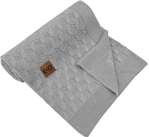 EKO bambusplaid Light Grey 80 × 100 cm