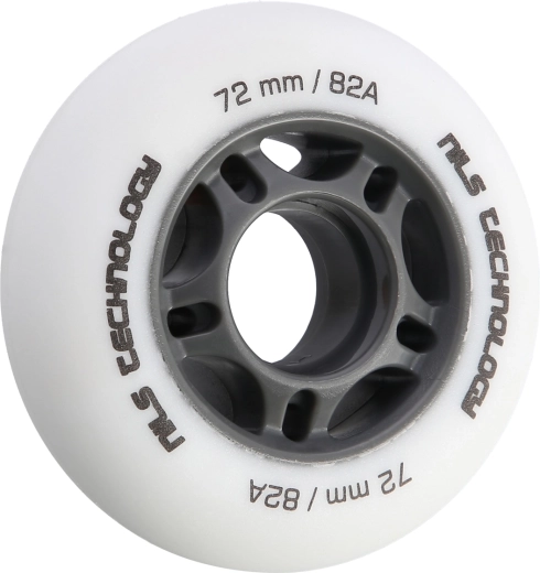 Matte hjul til inline-skøjter NILS Extreme 72 mm 82A, hvid, sæt med 4 stk.