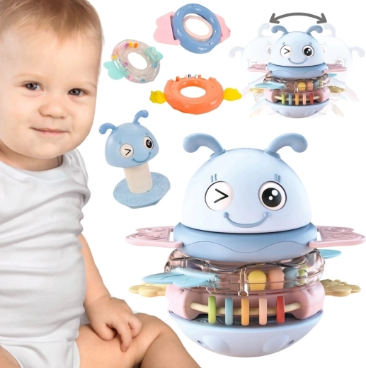 Woopie sensorisk baby-rangle og bidering med bi, 2 i 1
