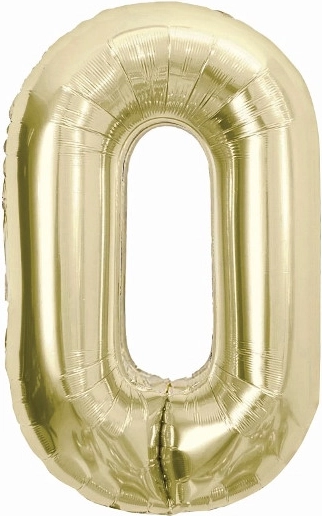 Folieballon tal 0 champagnefarvet