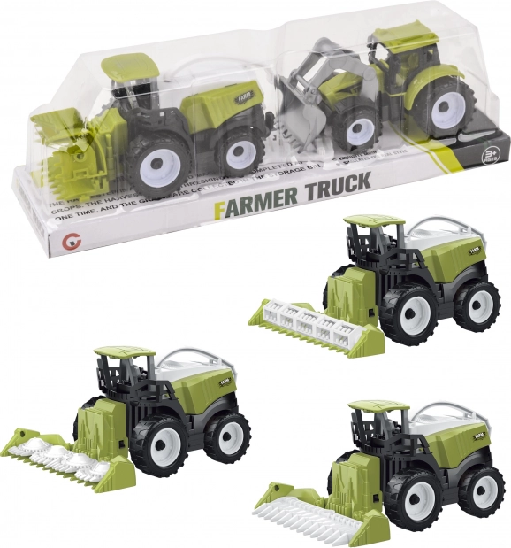 Høstmaskine med traktor med tilbageslagsmotor