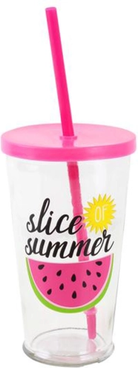 Glas med sugerør Toro Frugt 450 ml
