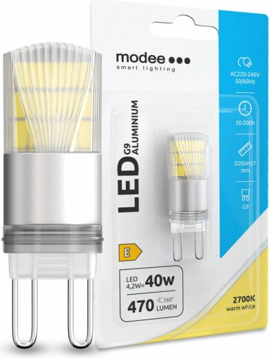 Modee LED pære G9 4,2 W varm hvid